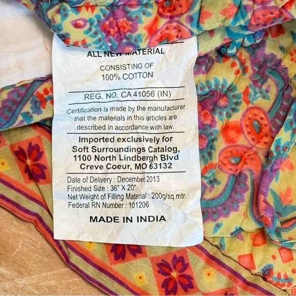 SOFT SURROUNDINGS Set of 4 KING PILLOWCASE SHAMS Cotton Paisley Floral, INDIA - Picture 6 of 7